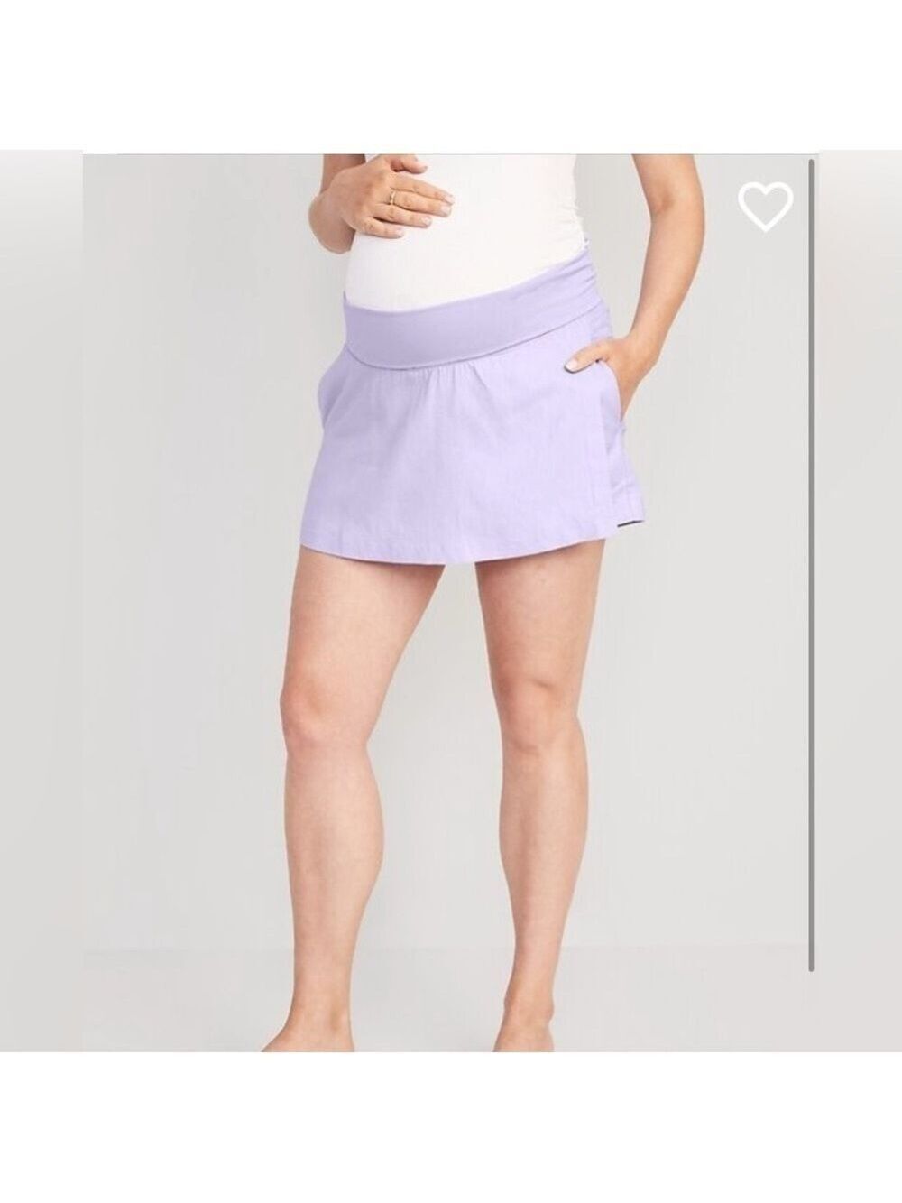 Old Navy Maternity Linen Blend Skort Mini Skirt Summer Shorts Size XXL